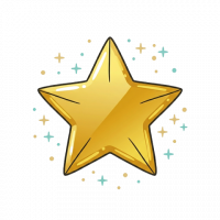 shiny golden star (Small)